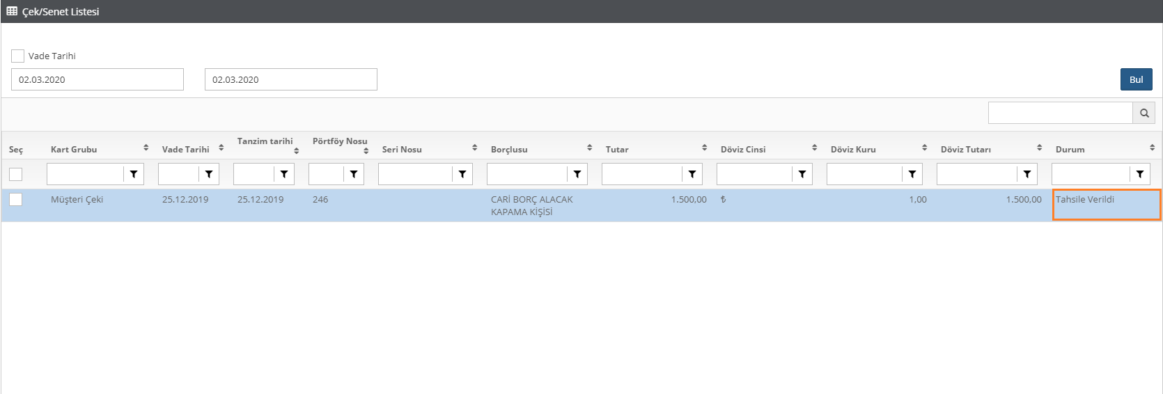 bankadan portföye çek